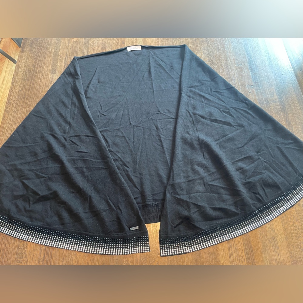 Calvin Klein Black Cape/Shawl with Rhinestones